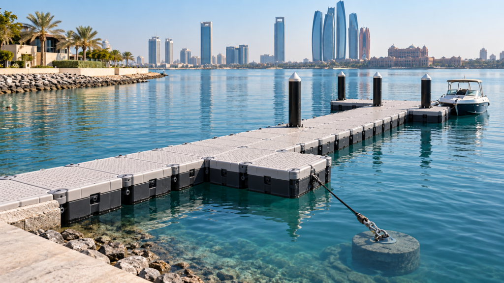 Modular floating dock installation in Abu Dhabi
